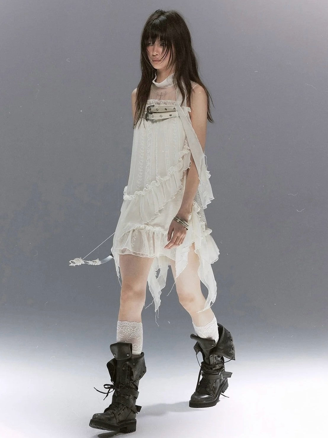 【Cest Nous】Embroidered sleeveless dress