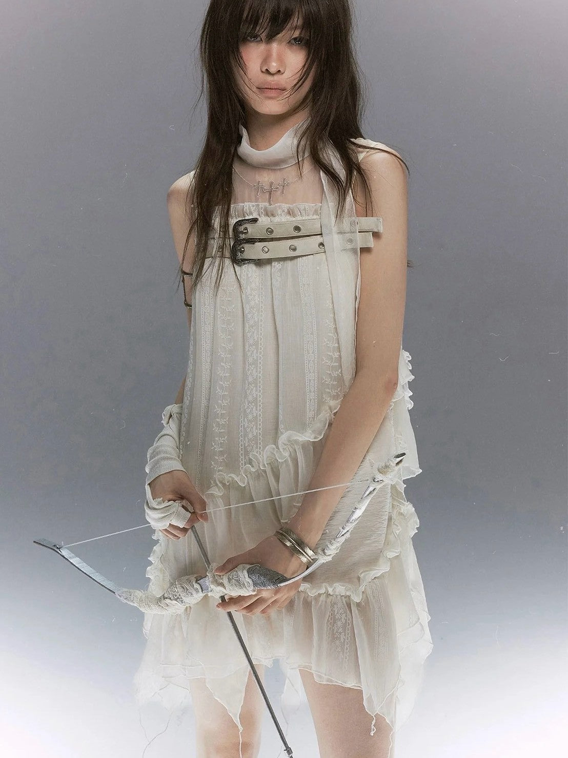 【Cest Nous】Embroidered sleeveless dress