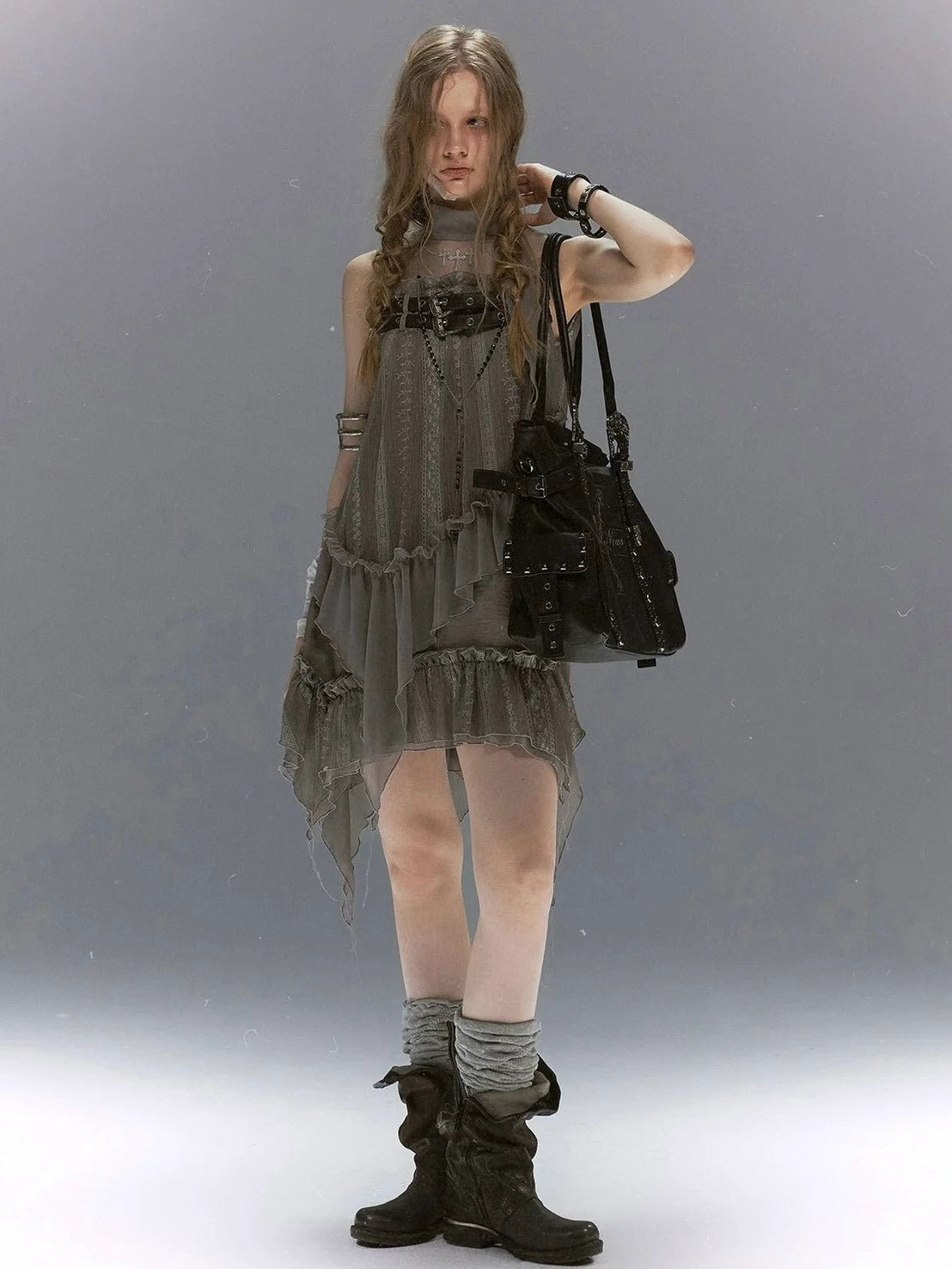 【Cest Nous】Embroidered sleeveless dress