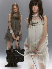 【Cest Nous】Embroidered sleeveless dress