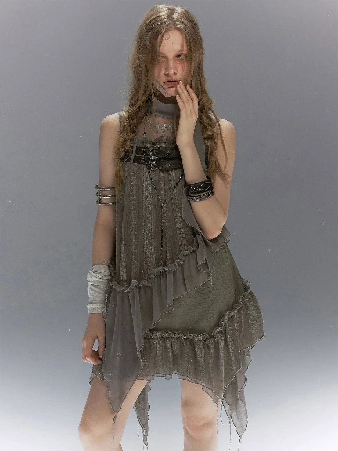 【Cest Nous】Embroidered sleeveless dress