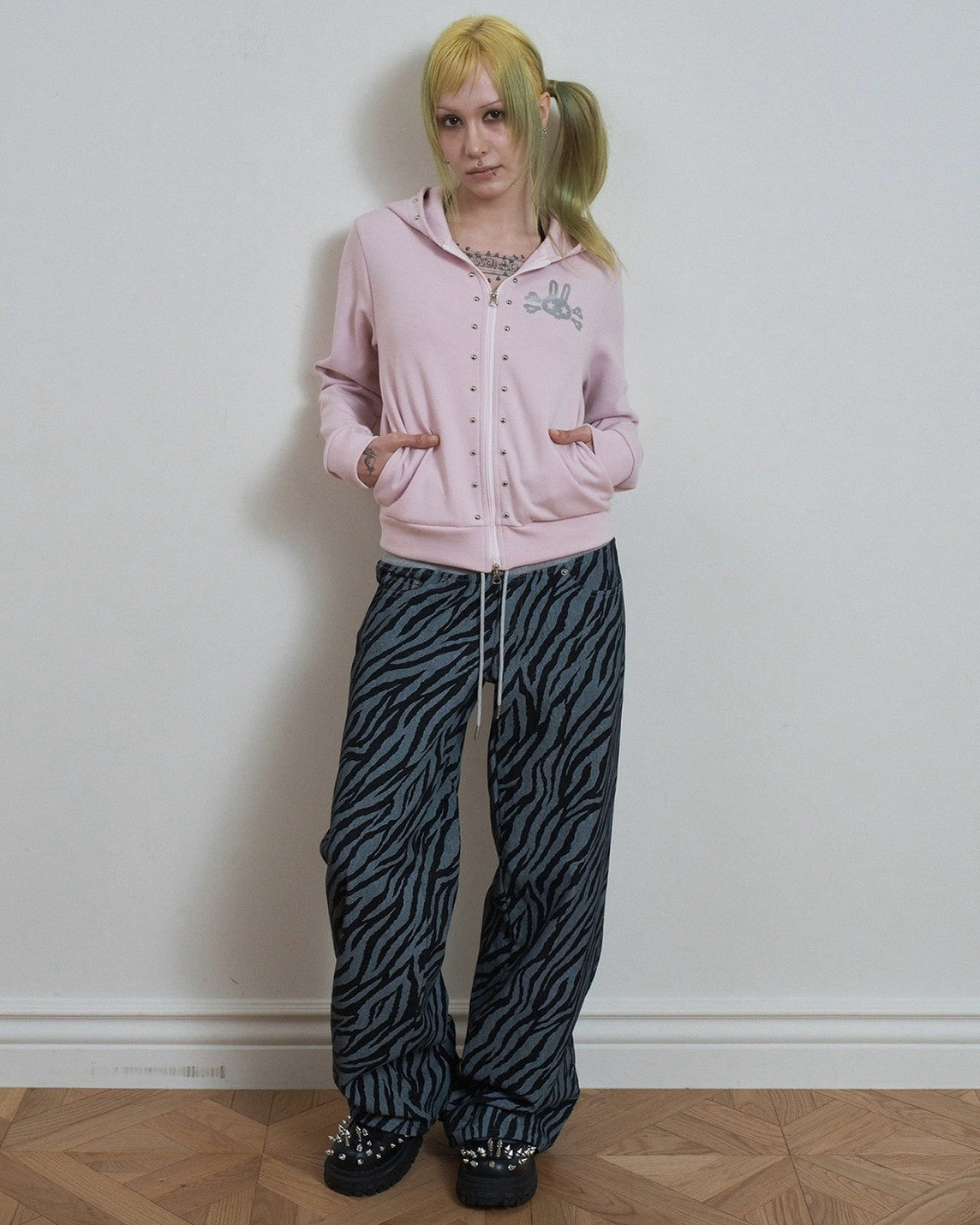 【SETUP-EXE】SKULL RABBIT SLIM HOODIE ZIP-UP