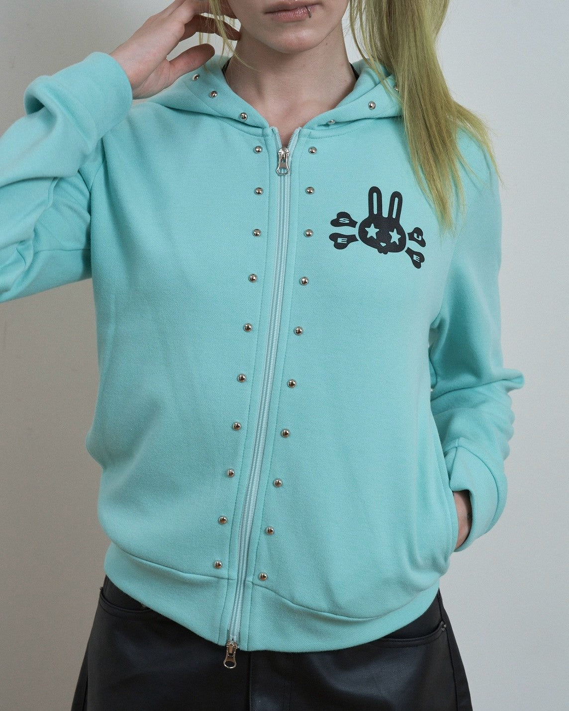 【SETUP-EXE】SKULL RABBIT SLIM HOODIE ZIP-UP