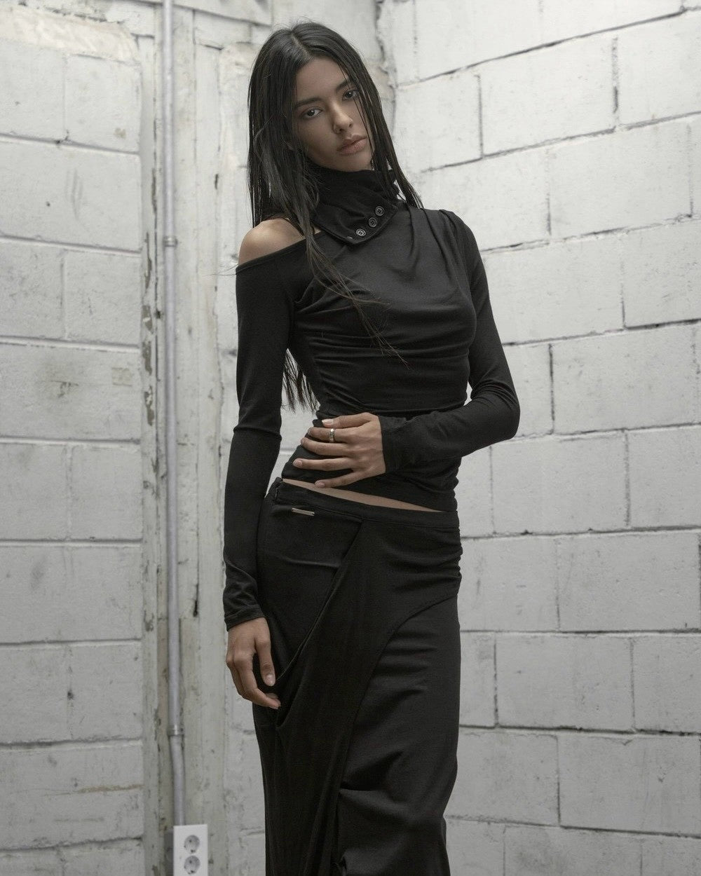 【ROCK CAKE】Scarf Drape Top
