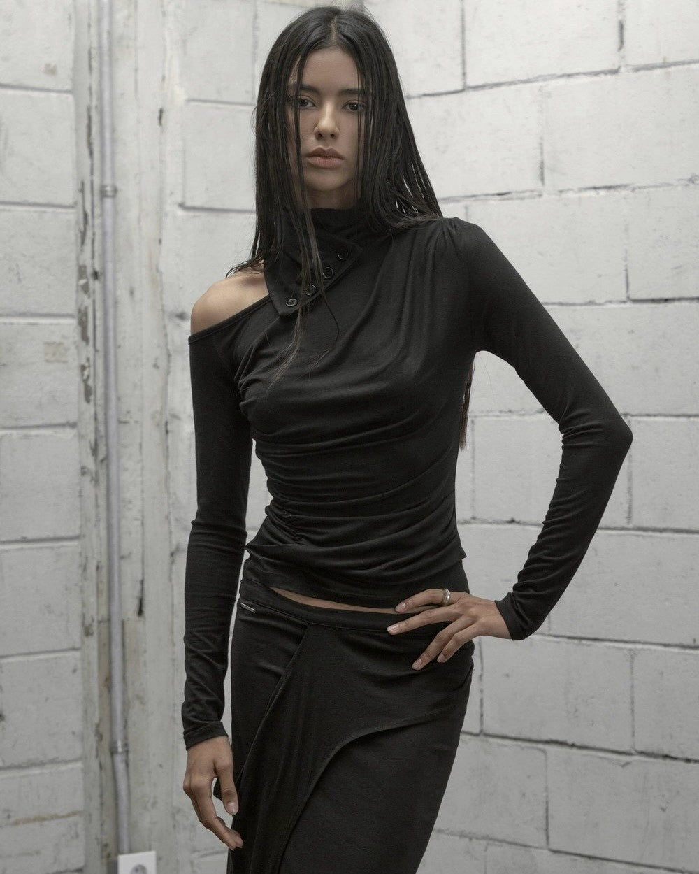 【ROCK CAKE】Scarf Drape Top