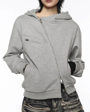 【ROCK CAKE】Asymmetry Zip Up Hoodie