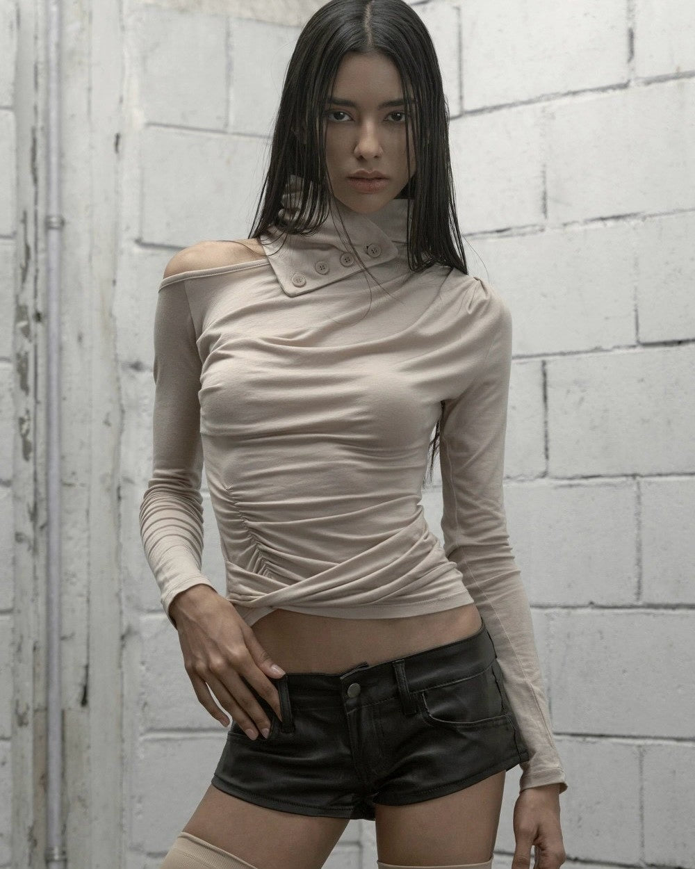 【ROCK CAKE】Scarf Drape Top