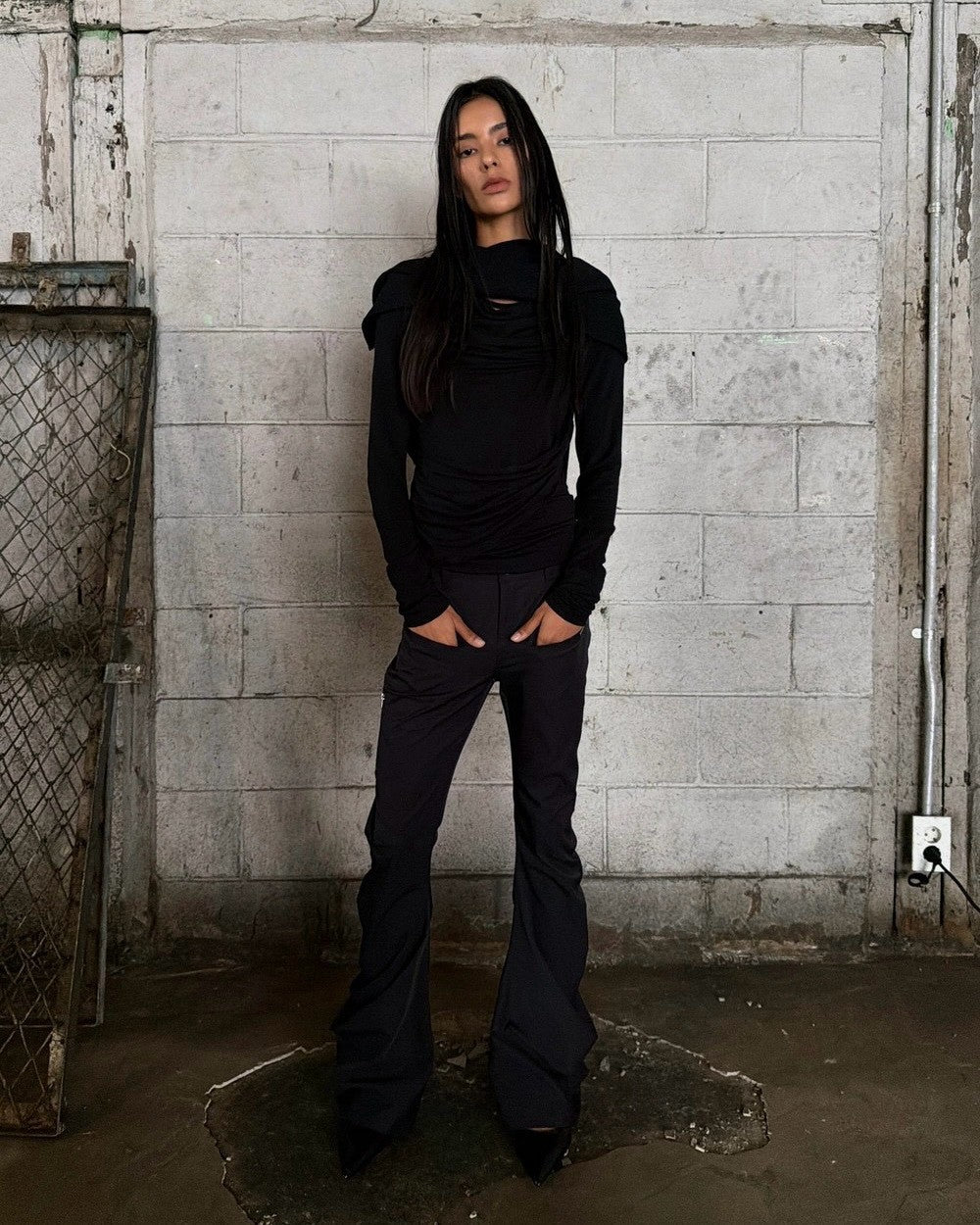 【ROCK CAKE】Zip Pocket Shirring Pants