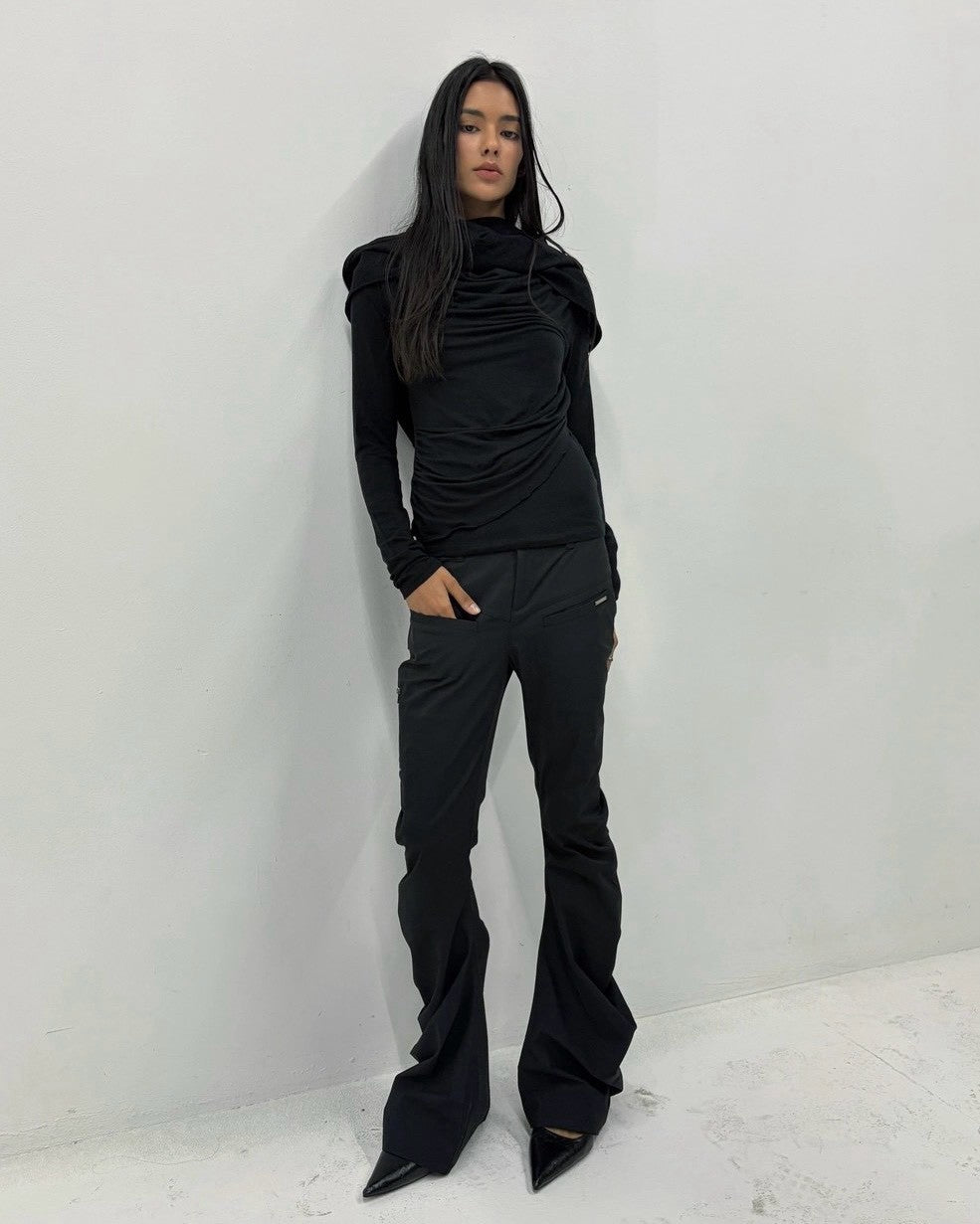 【ROCK CAKE】Zip Pocket Shirring Pants