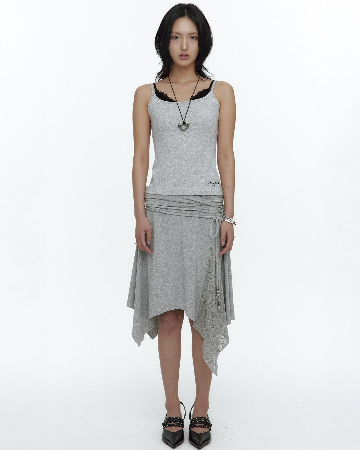 【ROUGHNECK】Knit Layer Drape Skirt