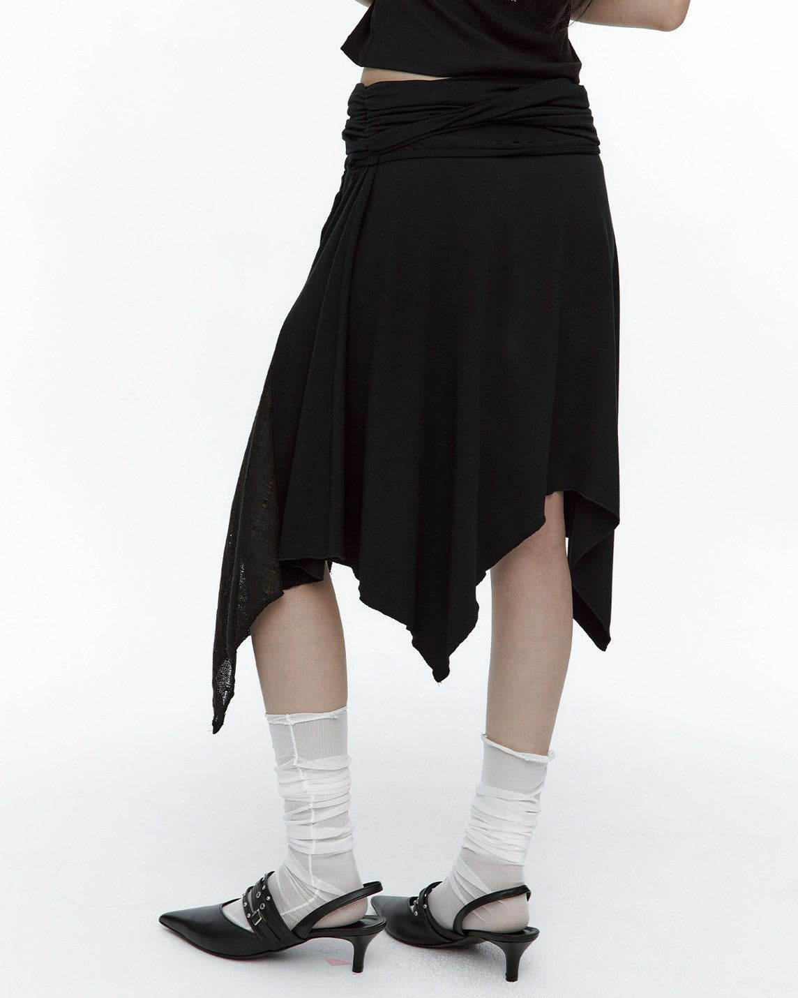 【ROUGHNECK】Knit Layer Drape Skirt