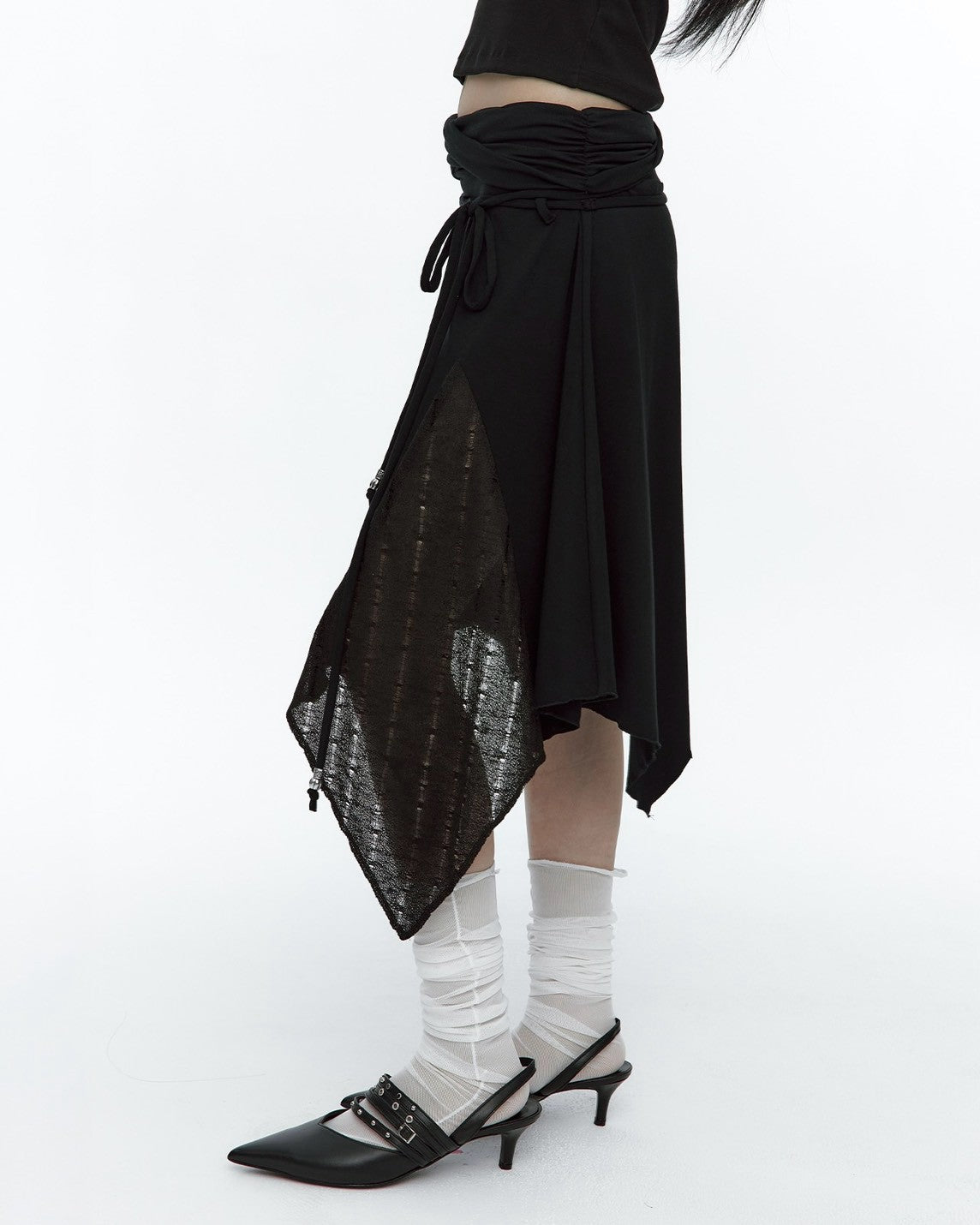 【ROUGHNECK】Knit Layer Drape Skirt
