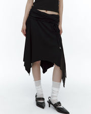 【ROUGHNECK】Knit Layer Drape Skirt