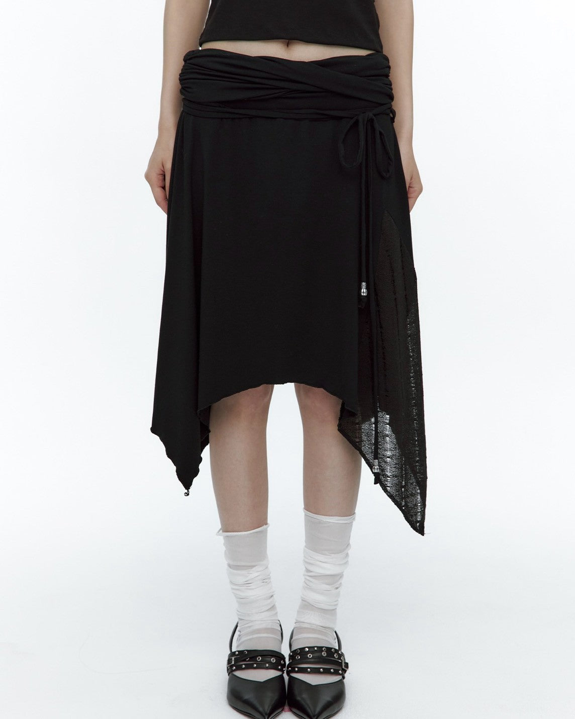 【ROUGHNECK】Knit Layer Drape Skirt