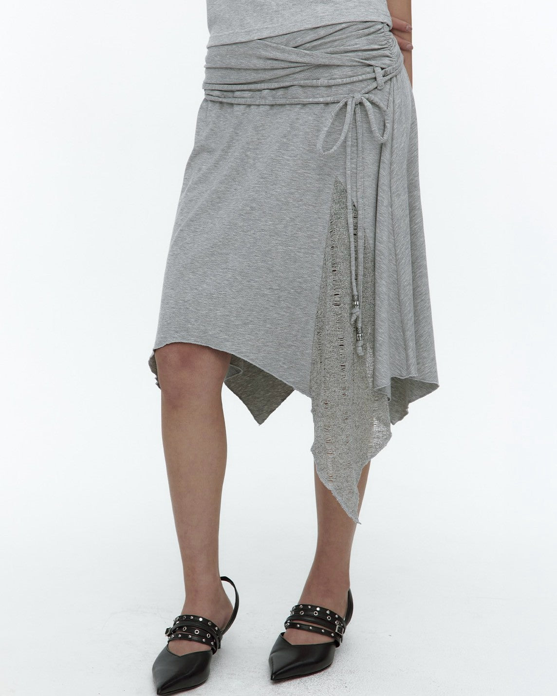 【ROUGHNECK】Knit Layer Drape Skirt