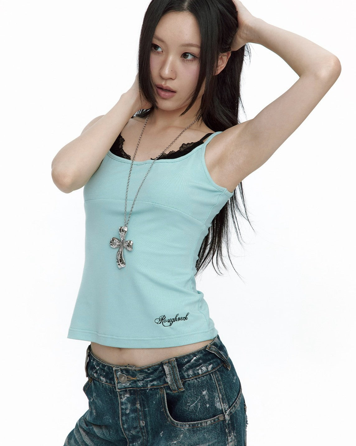 【ROUGHNECK】Clover Corss Necklace