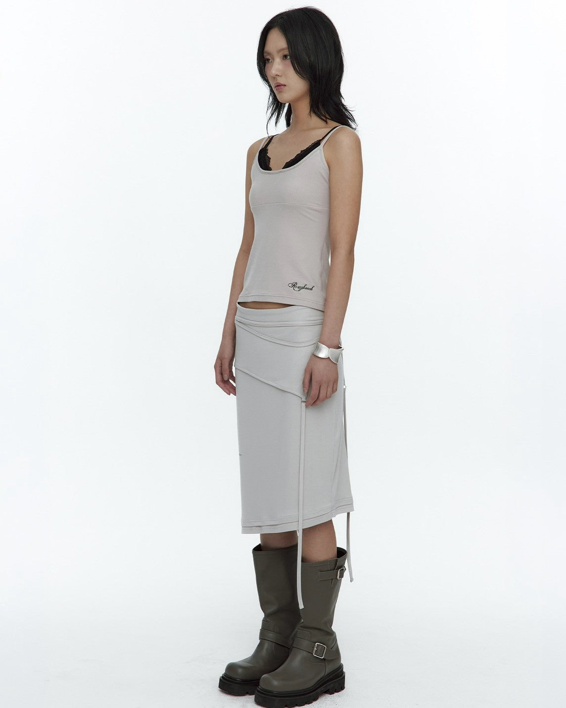 【ROUGHNECK】Asymmetric Panel Skirt