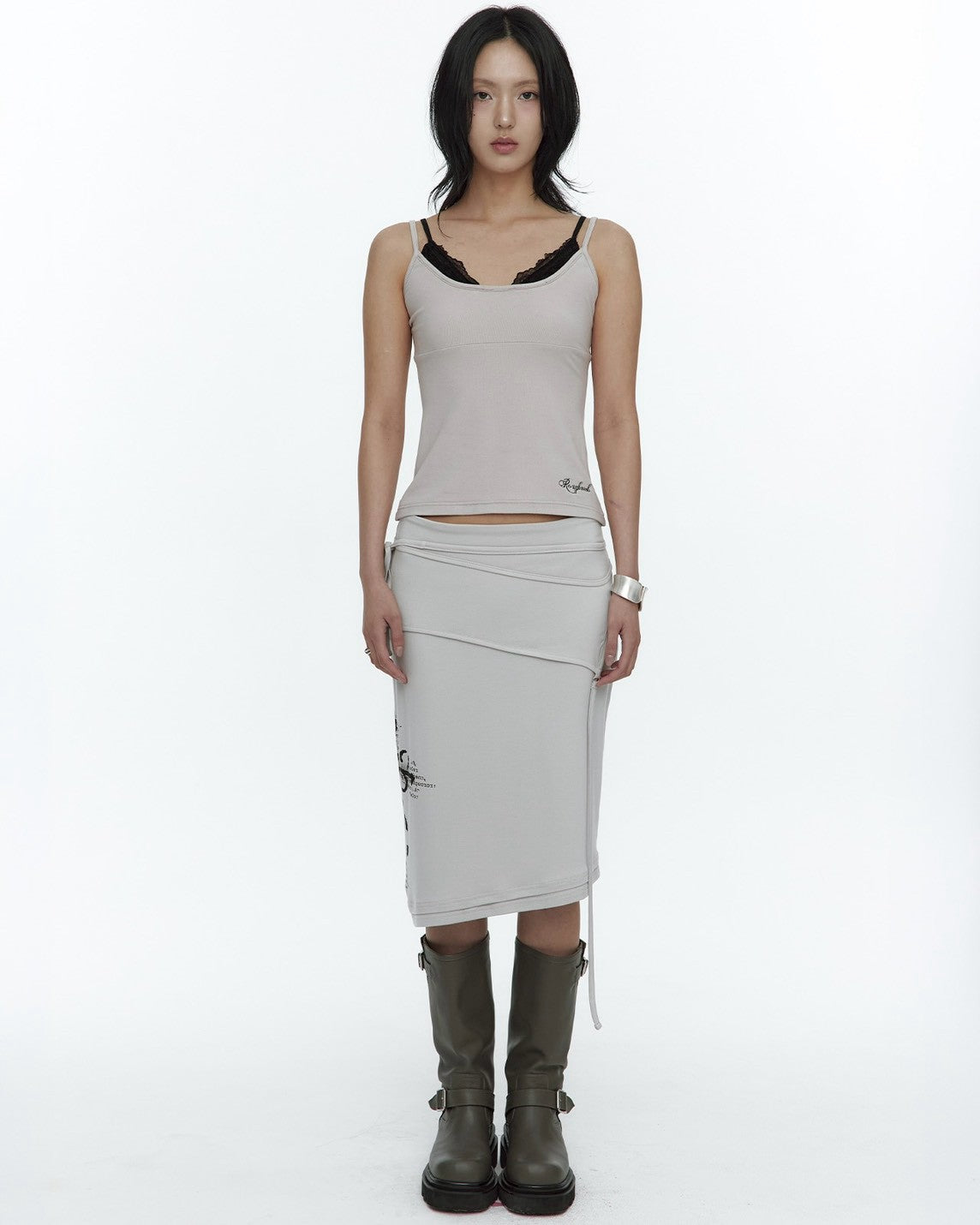 【ROUGHNECK】Asymmetric Panel Skirt
