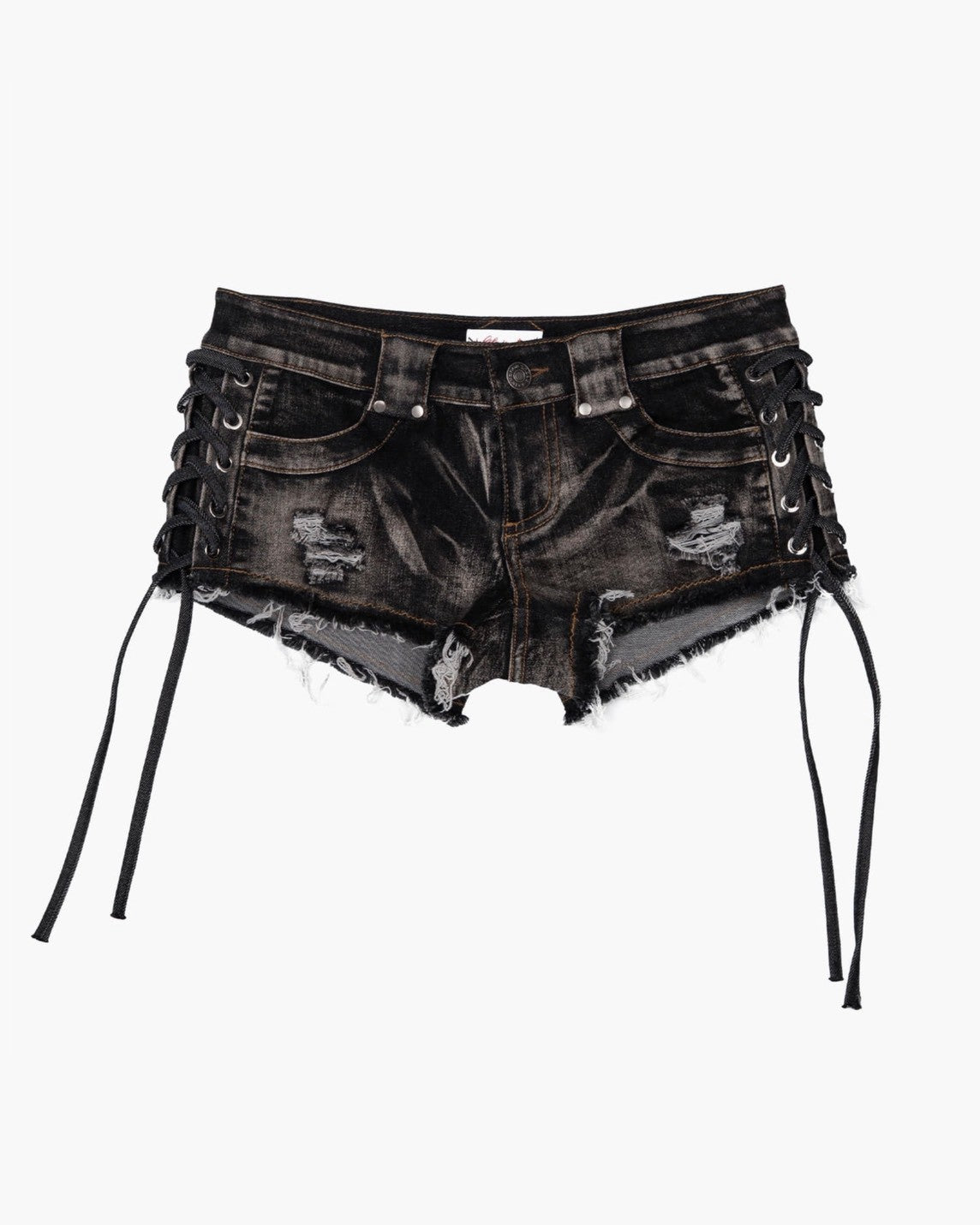 【ROUGHNECK】Lace-up Side Washed Shorts