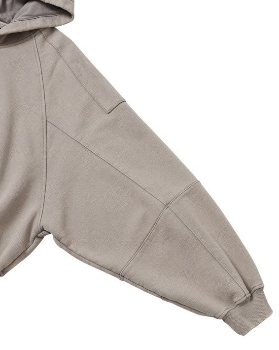 【AJOBYAJO】Cropped Washed Zip-Up Hoodie