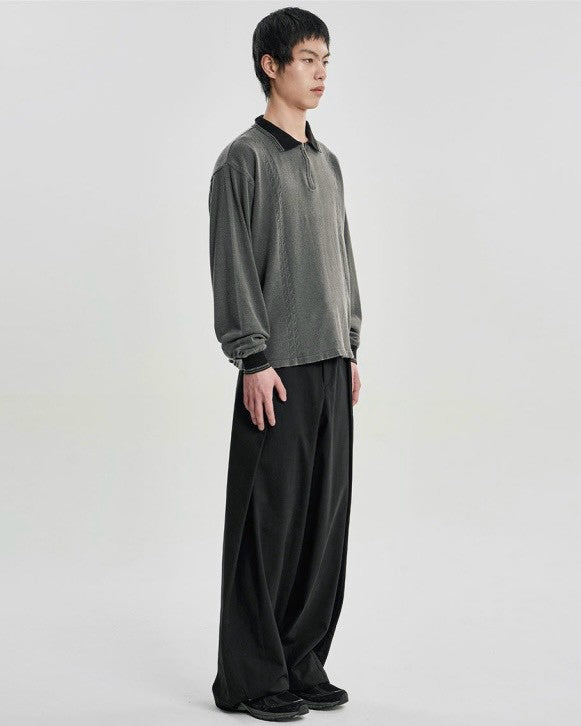 【AJOBYAJO】[RWK] Washed Cable Stitch Collar Zip-Up