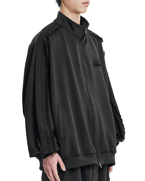 【AJOBYAJO】Multi Lace Trim Raglan Track Jacket
