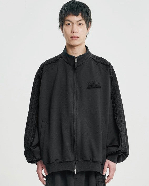 【AJOBYAJO】Multi Lace Trim Raglan Track Jacket