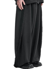 【AJOBYAJO】Multi Lace Trim One Tuck Track Pants