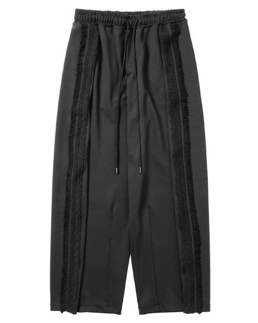 【AJOBYAJO】Multi Lace Trim One Tuck Track Pants