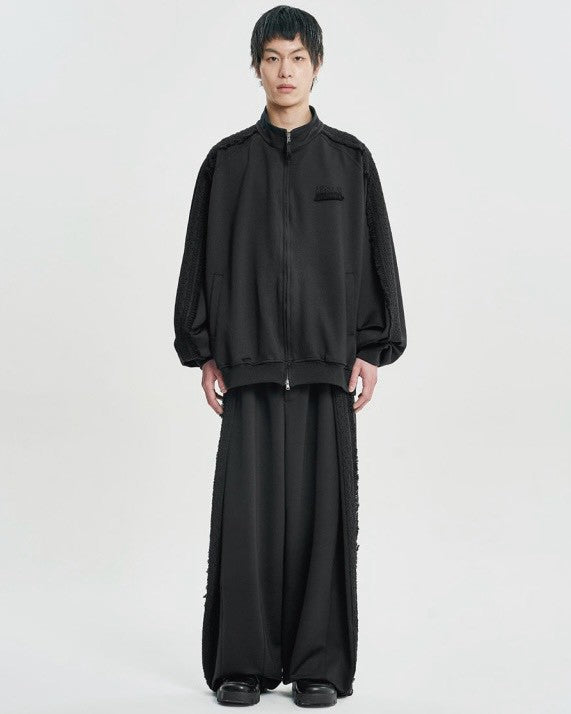 【AJOBYAJO】Multi Lace Trim One Tuck Track Pants