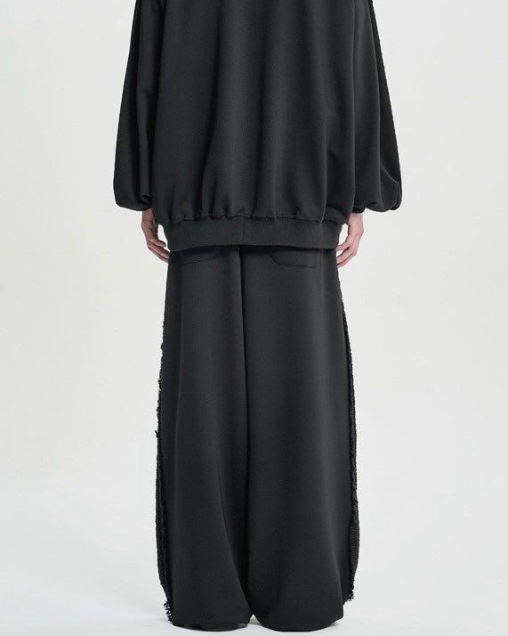 【AJOBYAJO】Multi Lace Trim One Tuck Track Pants