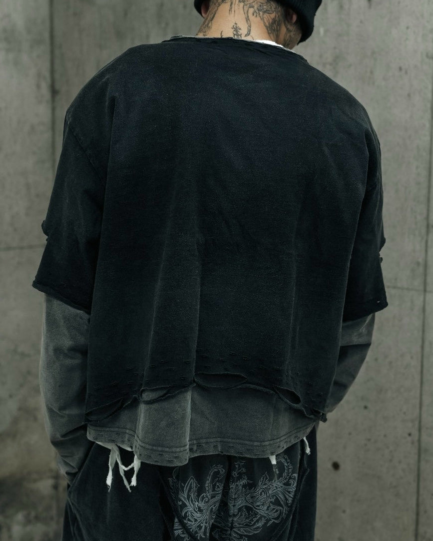 【DIG YOUR OWN GRAVE】TRIBAL CROSS LAYERED TOP