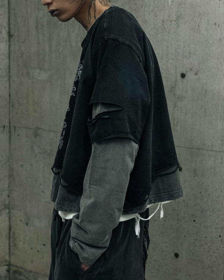 【DIG YOUR OWN GRAVE】TRIBAL CROSS LAYERED TOP