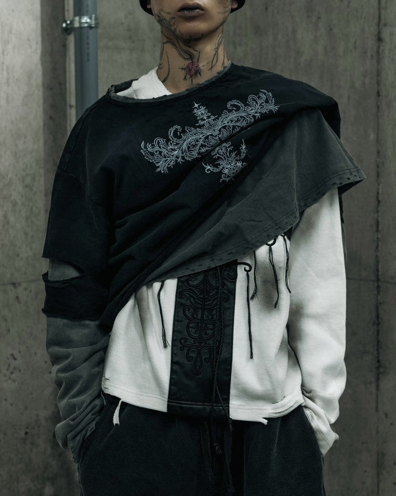 【DIG YOUR OWN GRAVE】TRIBAL CROSS LAYERED TOP