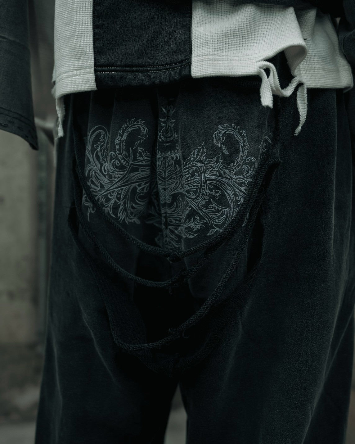 【DIG YOUR OWN GRAVE】TRIBAL CROSS LAYERED PANTS