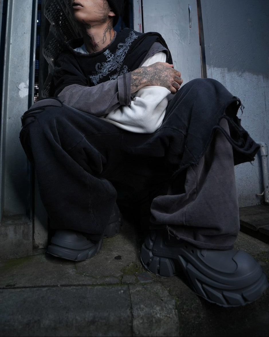 【DIG YOUR OWN GRAVE】TRIBAL CROSS LAYERED PANTS
