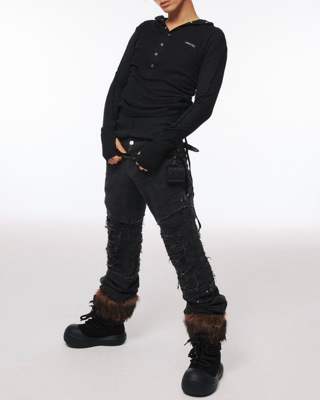 【LECYTO】Skadi Rope Fur Boots