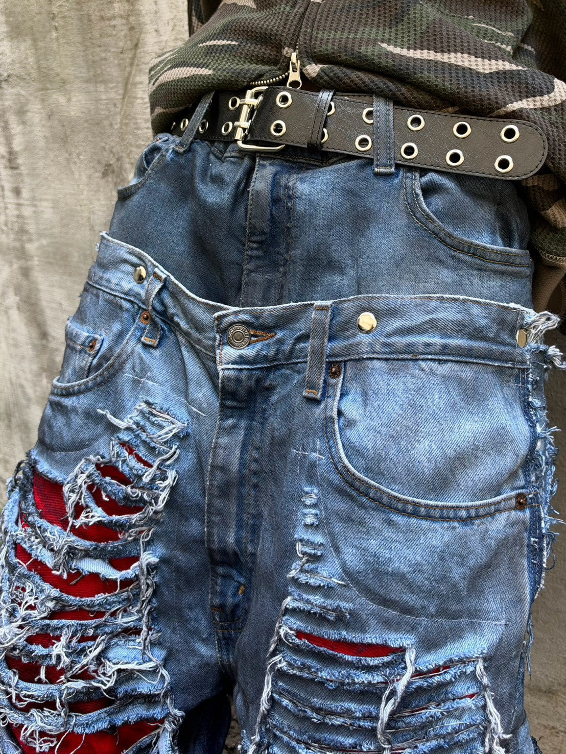 【mm:option】AFTERLIFE DAMAGE DENIM PANTS