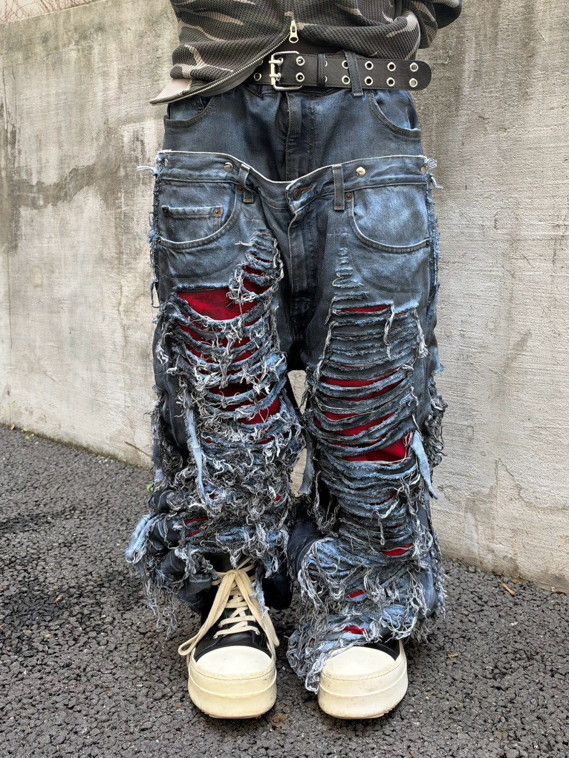 【mm:option】AFTERLIFE DAMAGE DENIM PANTS