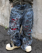【mm:option】AFTERLIFE DAMAGE DENIM PANTS