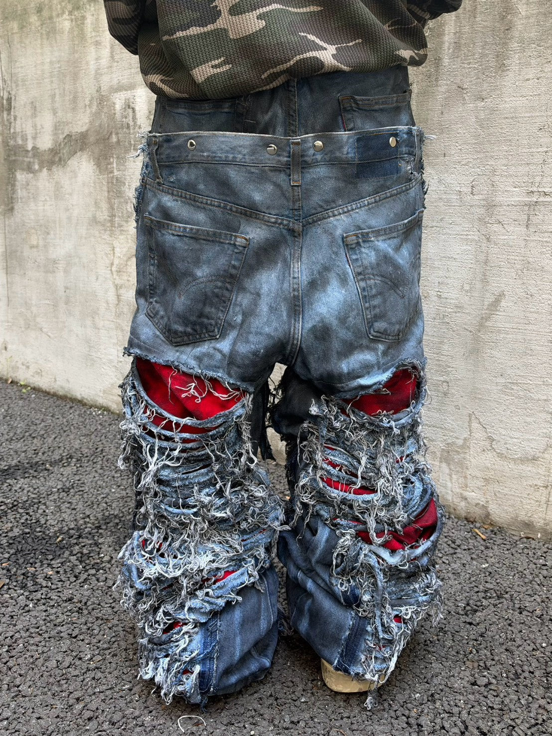 【mm:option】AFTERLIFE DAMAGE DENIM PANTS
