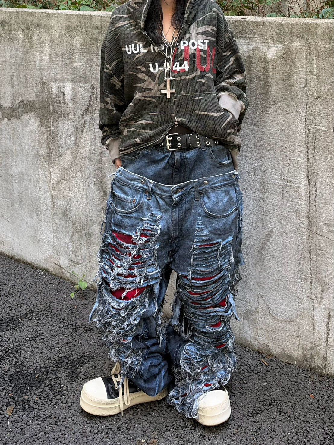 【mm:option】AFTERLIFE DAMAGE DENIM PANTS