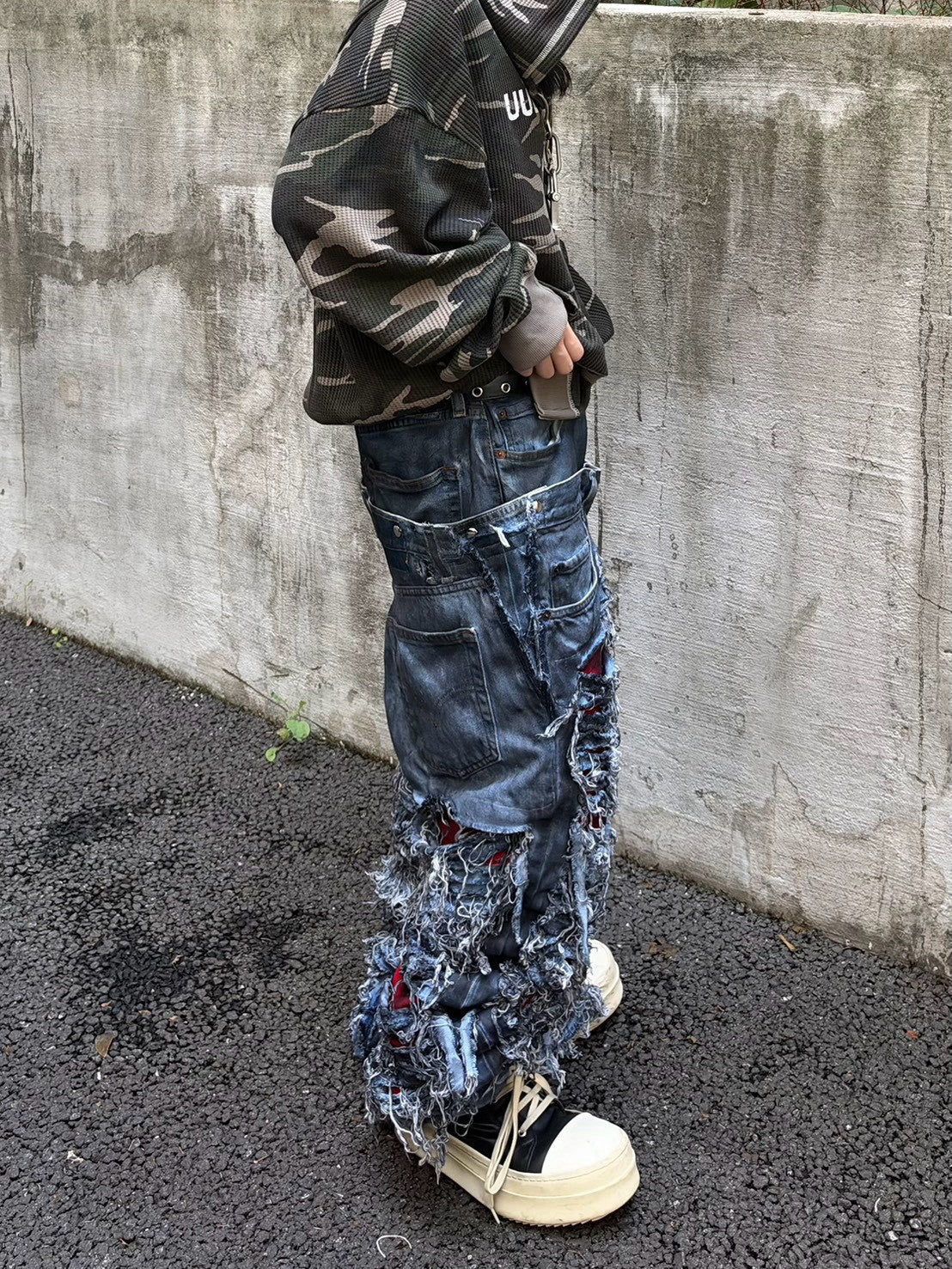 【mm:option】AFTERLIFE DAMAGE DENIM PANTS