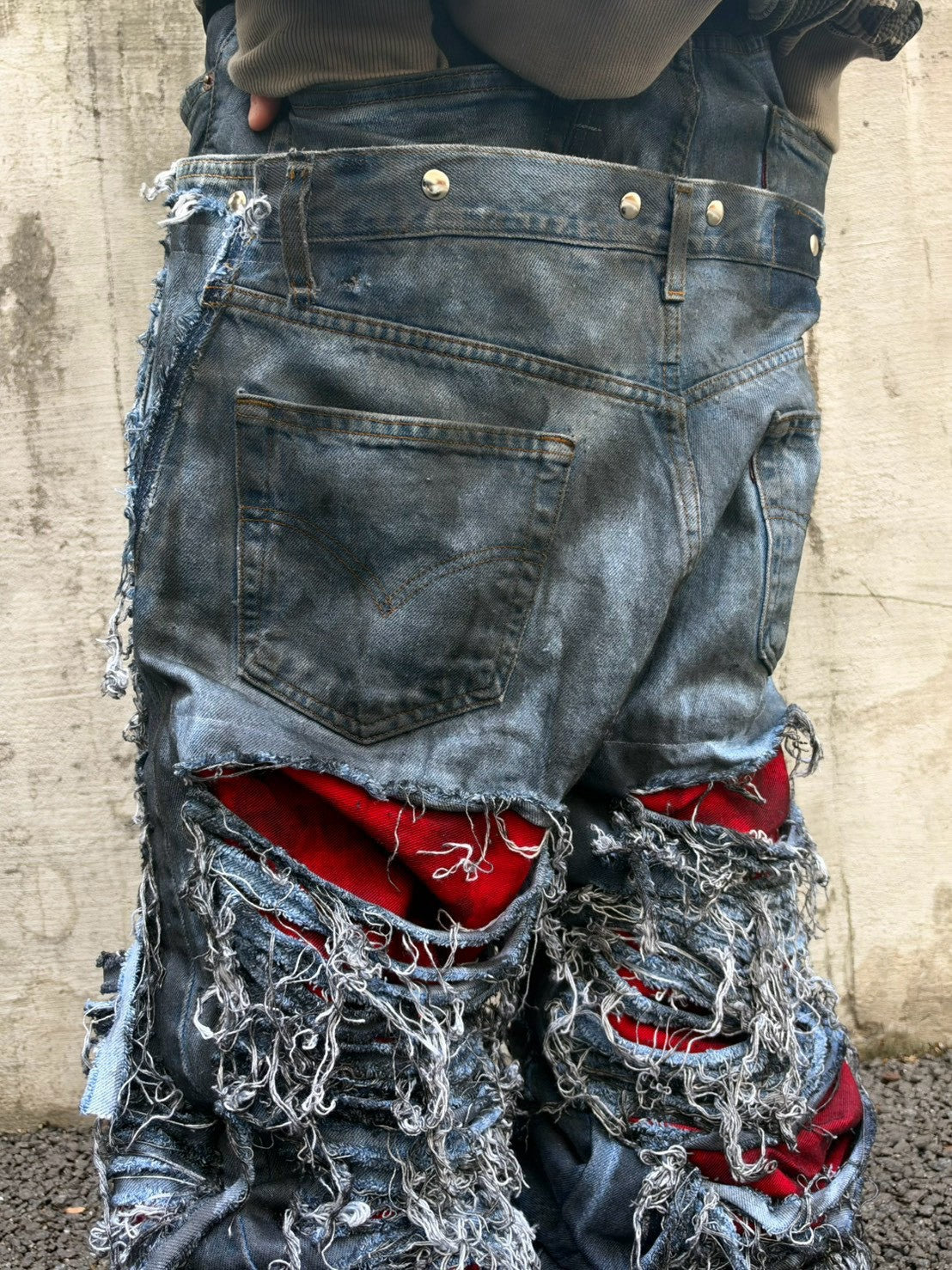 【mm:option】AFTERLIFE DAMAGE DENIM PANTS