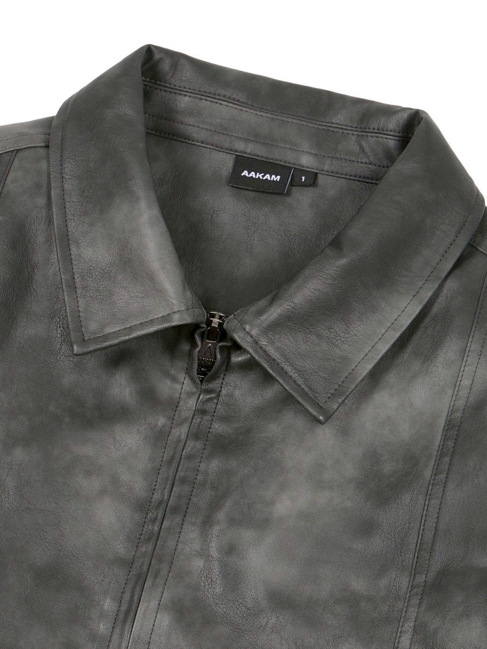 【AAKAM】Salt Washed Leather Jacket