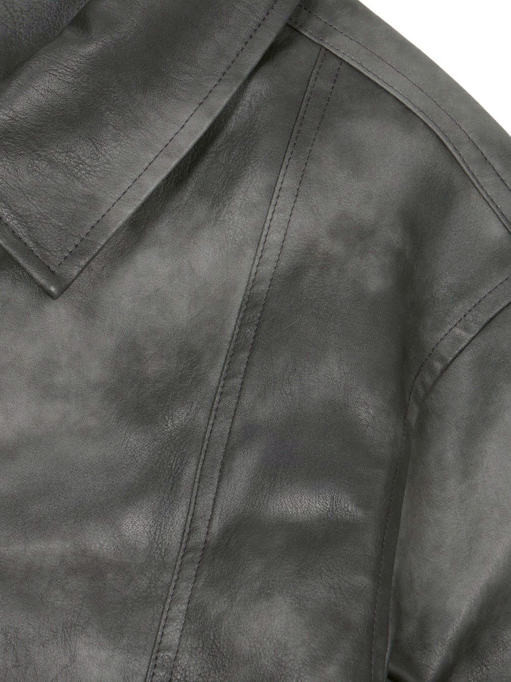 【AAKAM】Salt Washed Leather Jacket