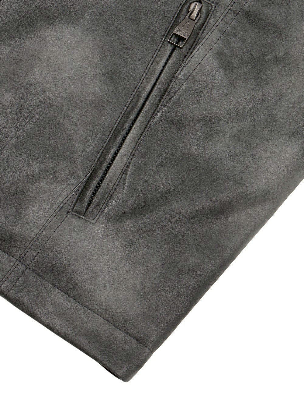 【AAKAM】Salt Washed Leather Jacket