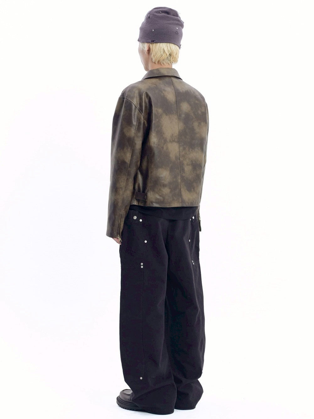 【AAKAM】Salt Washed Leather Jacket