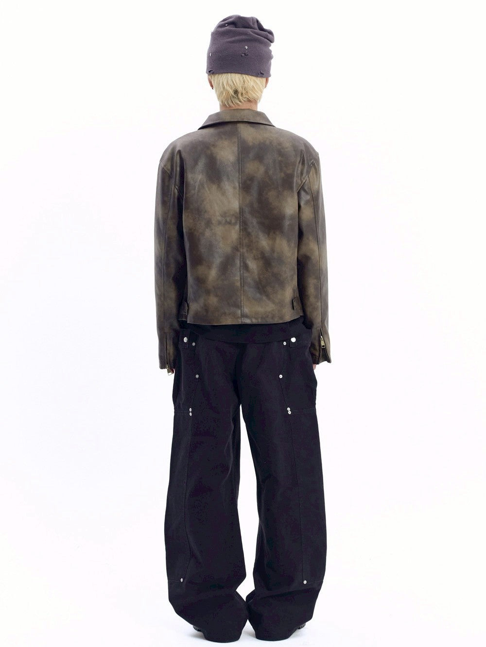 【AAKAM】Salt Washed Leather Jacket