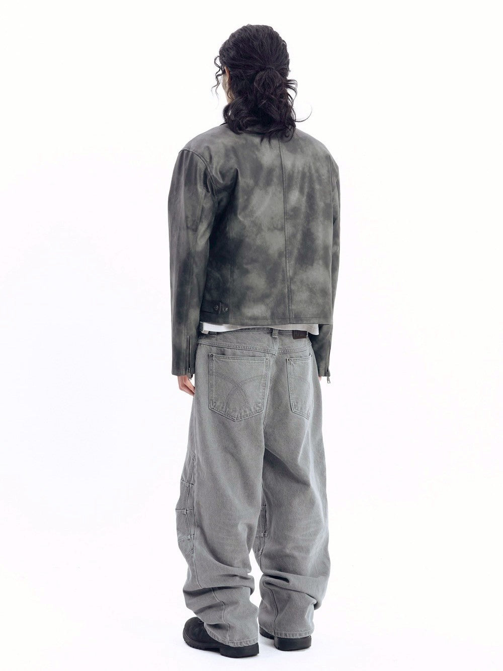 【AAKAM】Salt Washed Leather Jacket